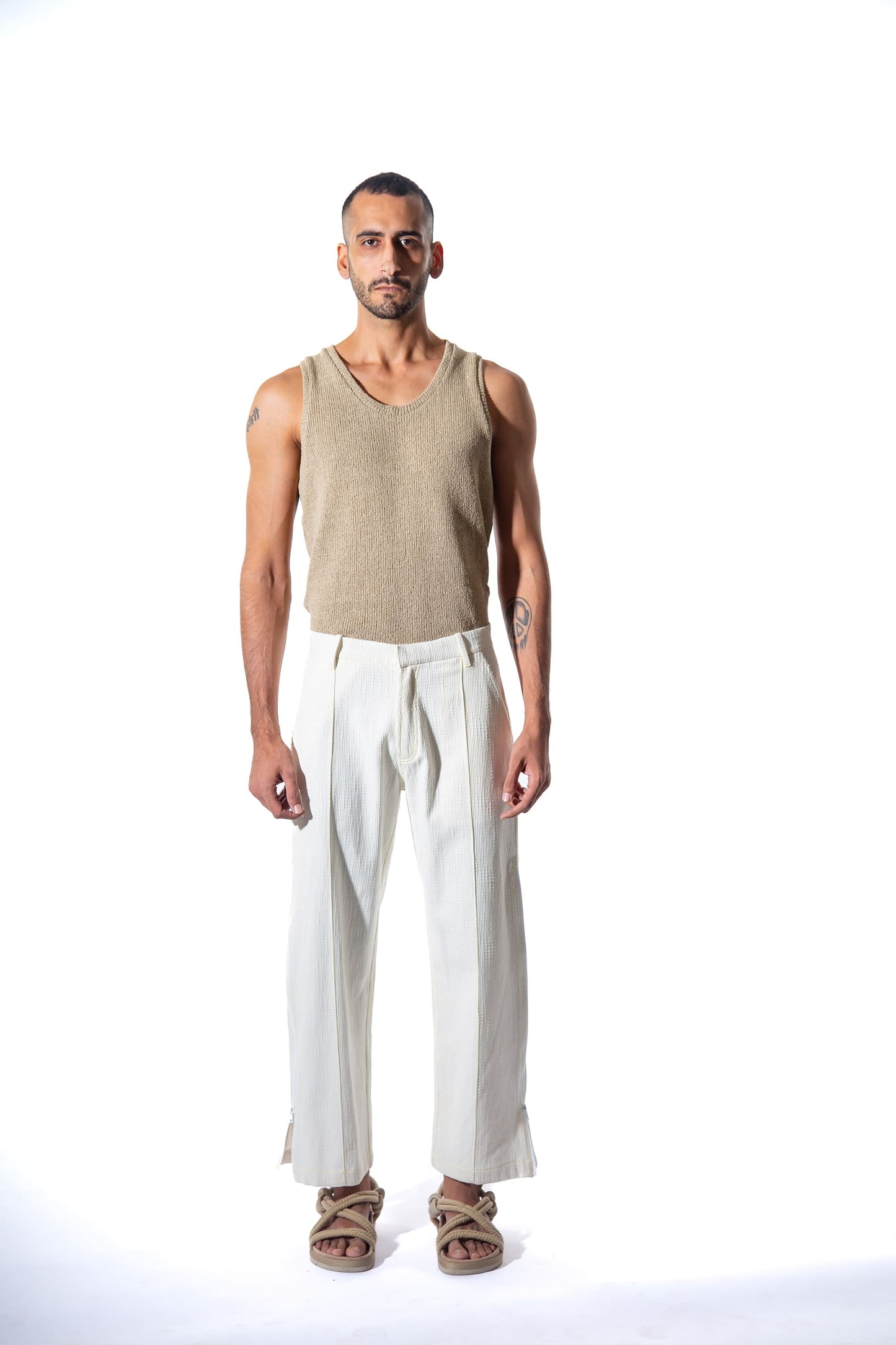 Handloom Zipped Pants