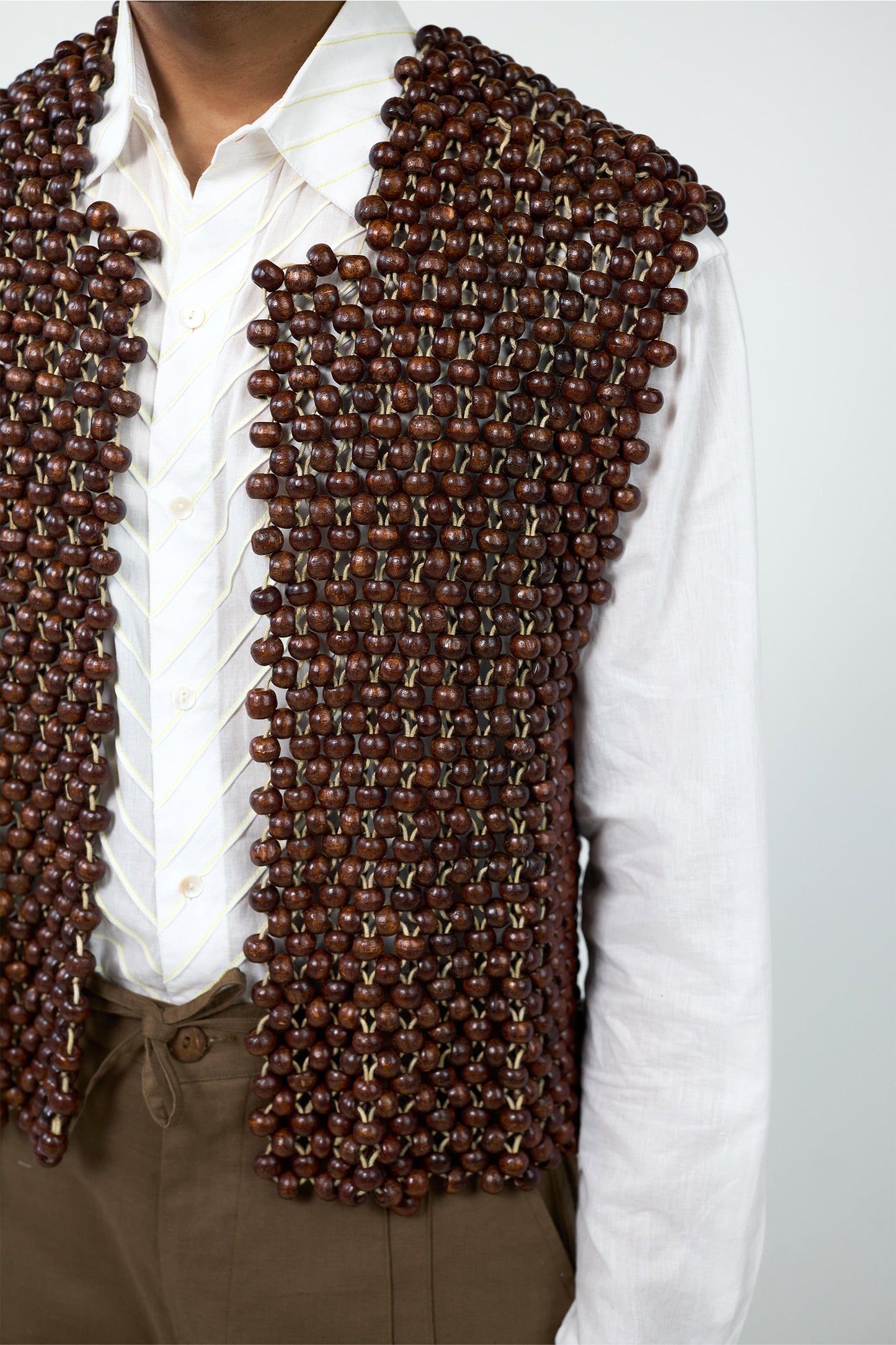 Wood Handbeaded Vest