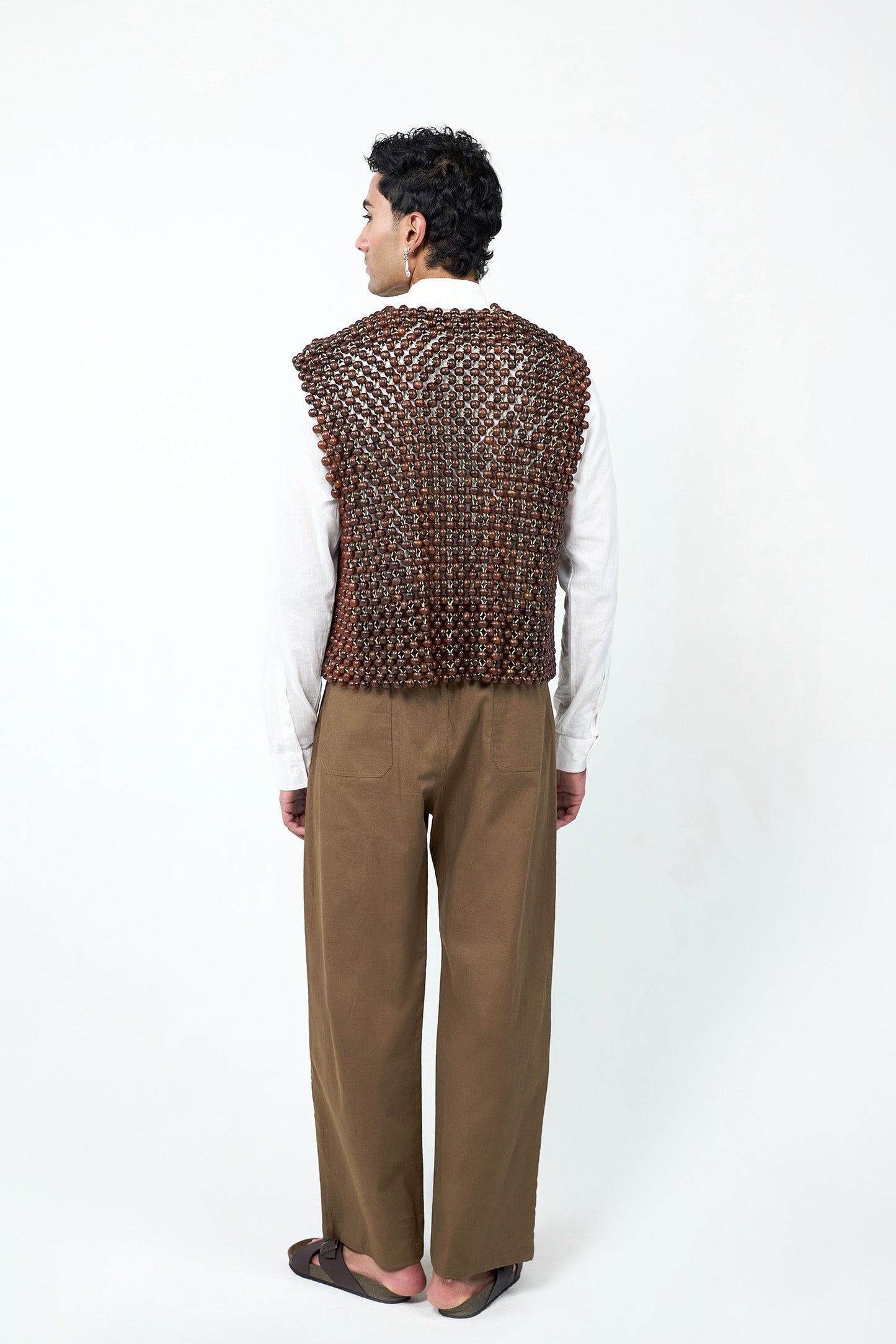 Wood Handbeaded Vest