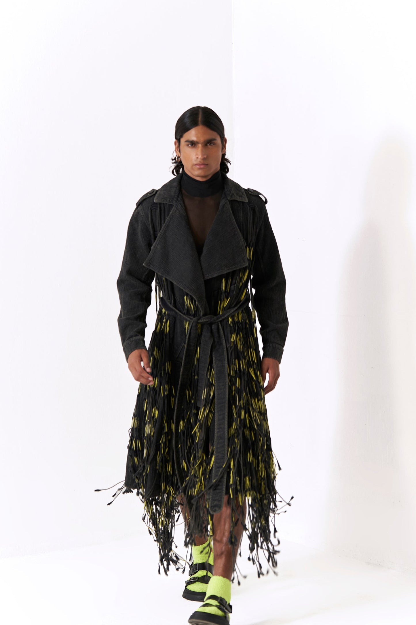 Black Banyan Double Trench Coat