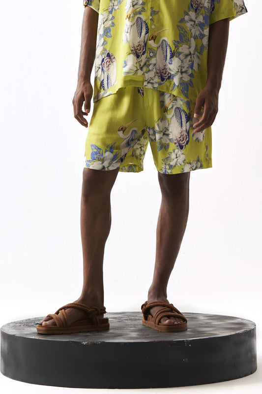 Cyber Lime Pelican Shorts